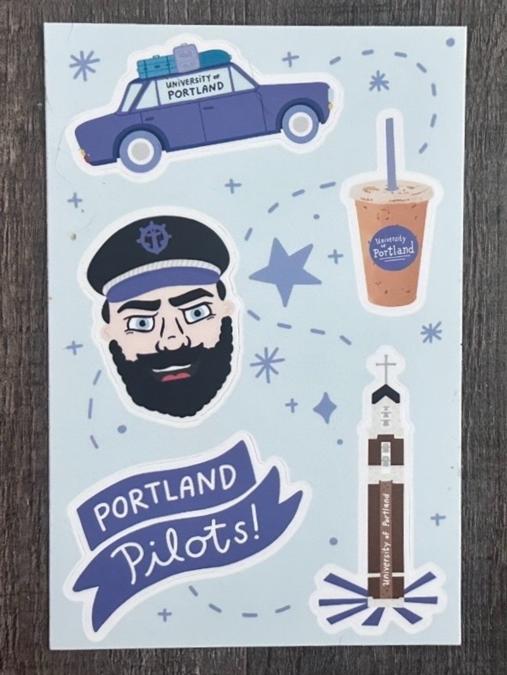 💞 New University of Portland Pilots Collegiate Scrapbook Craft Sticker Sheet